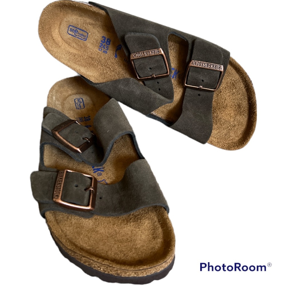 Birkenstock Arizona Soft Footbed Mocha Suede Leather 38 7 7.5 New NWOT